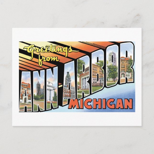 Grüße von Ann Arbor, Michigan Postkarte (Vorderseite)