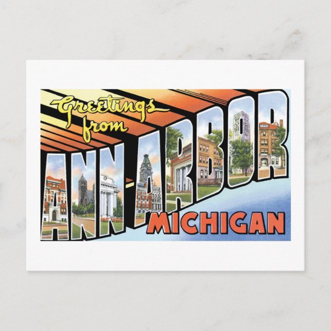 Grüße von Ann Arbor, Michigan Postkarte (Vorderseite)
