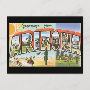 Grüße von Arizona_Vintage Reiseplakat Postkarte