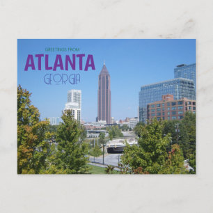 Grüße von Atlanta Georga Landschaftlich Postcard Postkarte