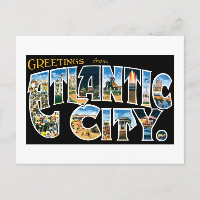 Grüße von Atlantic City! Postkarte (Vorderseite)