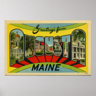 Grüße von Augusta, Maine Giant Postcard Poster