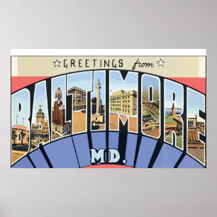 Grüße von BaltimoreMd., Vintag Poster