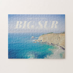 Grüße von Big Sur im Vintage-Stil Postkarte