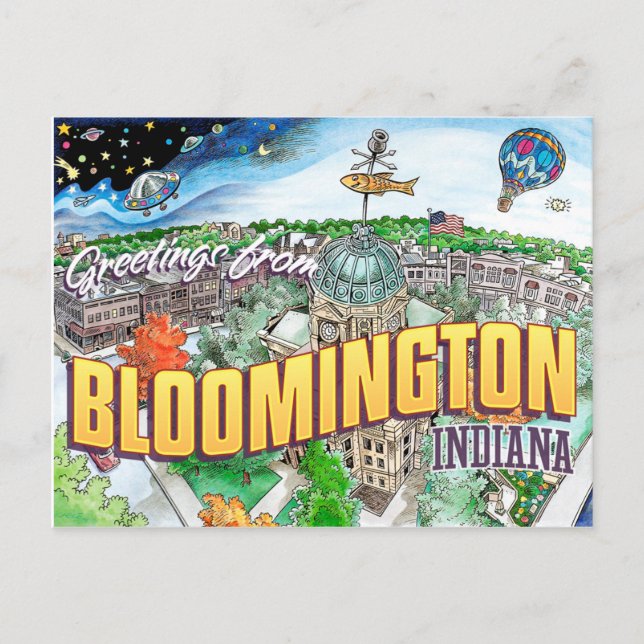 Grüße von Bloomington Indiana (Postkarte) Postkarte (Vorderseite)