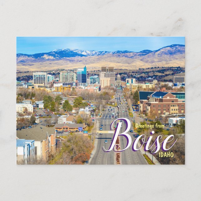 Grüße von Boise Idaho Postcard Postkarte (Vorderseite)