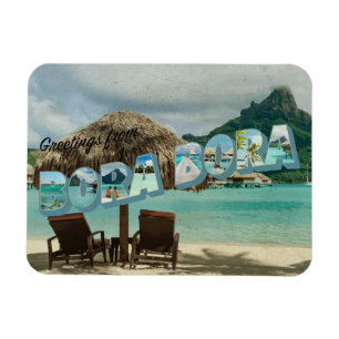 Grüße von Bora Bora Vintager Karte Magnet
