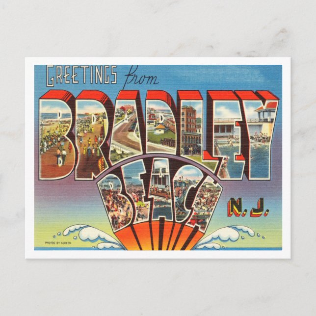 Grüße von Bradley Beach, New Jersey Travel Postkarte (Vorderseite)