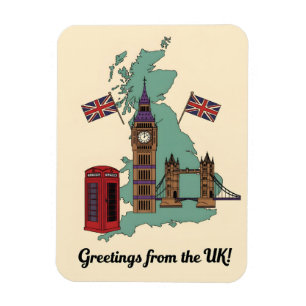 Grüße von britischen Sehenswürdigkeiten UK Reise Magnet