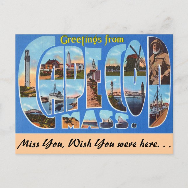 Grüße von Cape Cod Postkarte (Vorderseite)