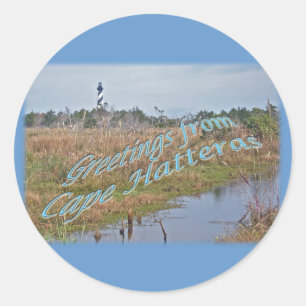 Grüße von Cape Hatteras OBX Runder Aufkleber
