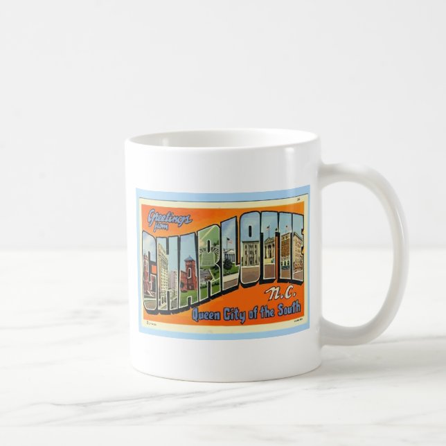 Grüße von Charlotte N.C., Vintag Kaffeetasse (Rechts)