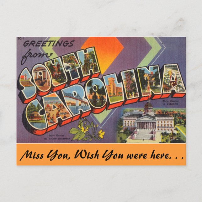 Grüße von Cherry South Carolina Postkarte (Vorderseite)