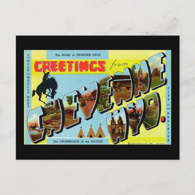 Grüße von Cheyenne Wyoming Postkarte (Vorderseite)