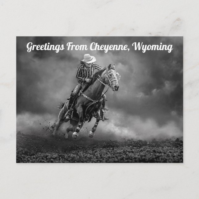 Grüße von Cheyenne Wyoming Rodeo Postcard Postkarte (Vorderseite)