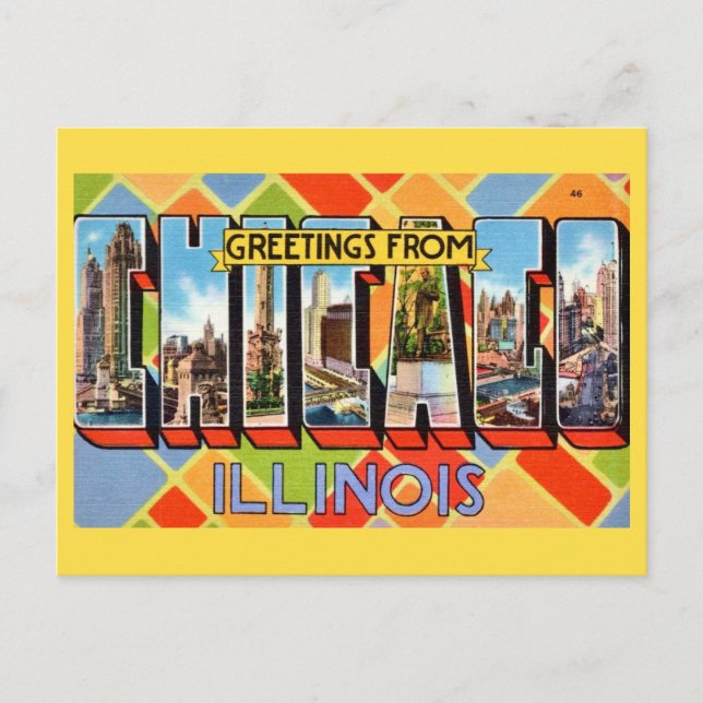 Grüße von Chicago Postkarte (Vorderseite)