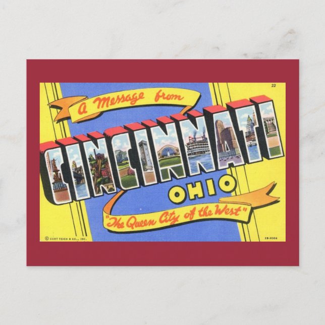 Grüße von Cincinnati, Ohio Vintag Postkarte (Vorderseite)