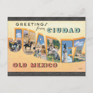 Grüße von Ciudad Juarez, alt Mexiko, Vintag Postkarte