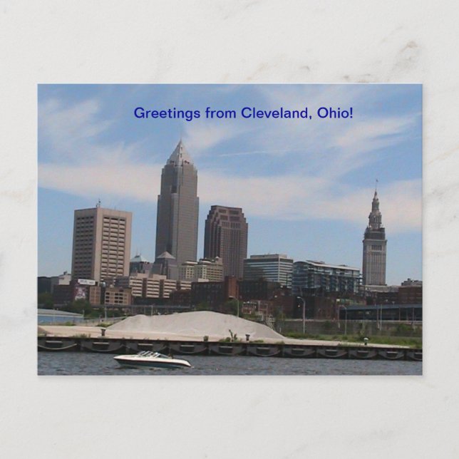 Grüße von Cleveland Ohio (Skyline) Postkarte (Vorderseite)