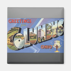 Grüße von Columbus Ohio, Vintag Magnet