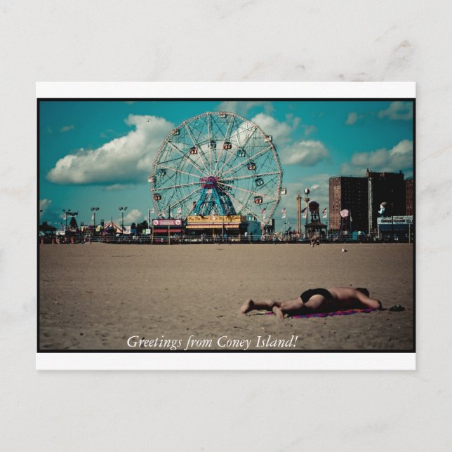 Grüße von Coney Island! Postkarte (Vorderseite)