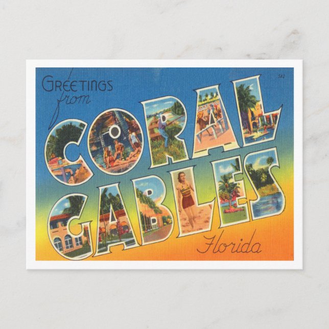 Grüße von Coral Gables, Florida Travel Postkarte (Vorderseite)