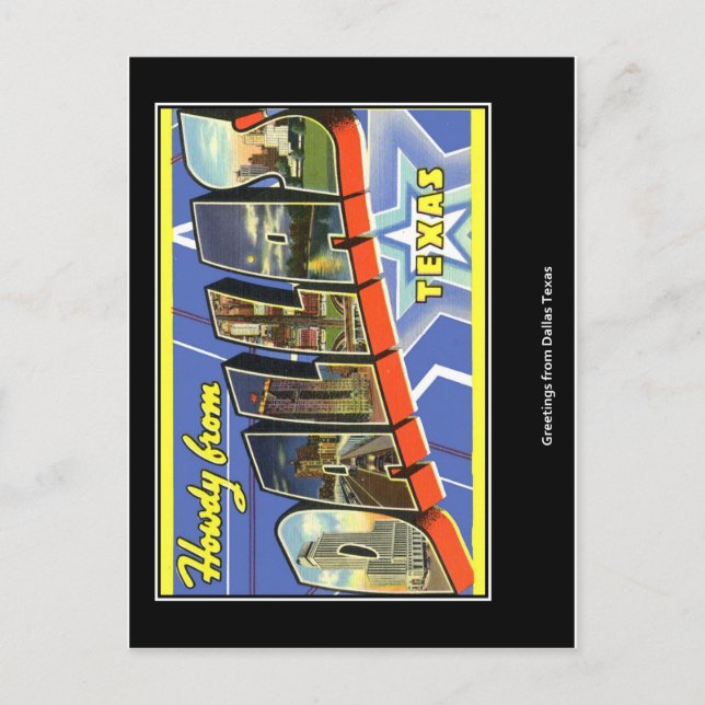 Grüße von Dallas Texas Postkarte (Vorderseite)
