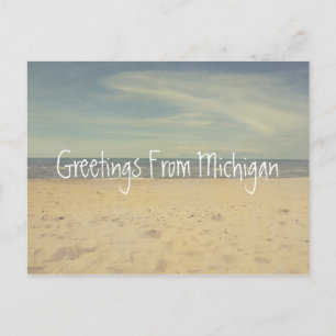 Grüße von den Sandstränden des Lake Michigan Postkarte