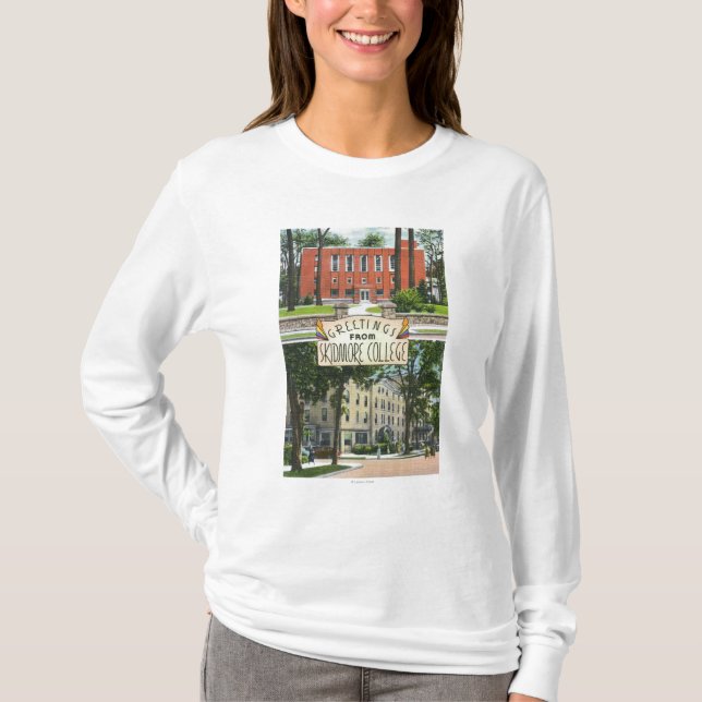 Grüße von den Skidmore Uni-Szenen T-Shirt (Vorderseite)