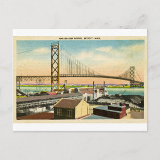 Grüße von der Ambassador Bridge Detroit Postkarte