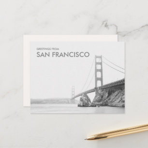 Grüße von der Golden Gate Bridge in San Francisco Postkarte