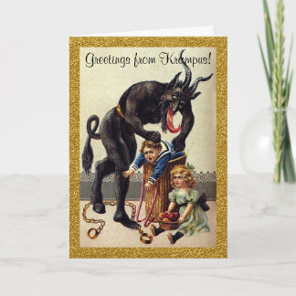 Grüße von der Krampus Feiertags-Gruß-Karte Feiertagskarte