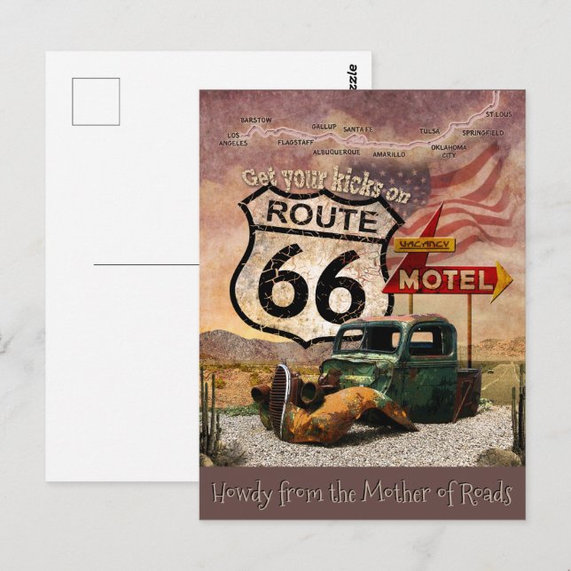Grüße von der Mother of Roads Postkarte (Vorne/Hinten)