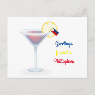 Grüße von der Philippinen-Cocktail-Postkarte Feiertagspostkarte
