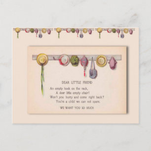 Grüße von der Schule, für ein kranzes Kind Postkarte