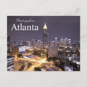 Grüße von der Skyline von Atlanta Georgia Postkart Postkarte