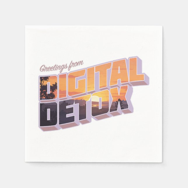 Grüße von Digital Detox Serviette (Vorderseite)
