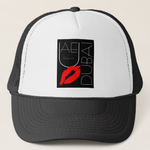 Grüße von Dubai UAE Red Lipstick Kiss Truckerkappe