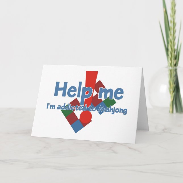 Grüße von einem Mahjong Süchtigen Karte (Vorderseite)
