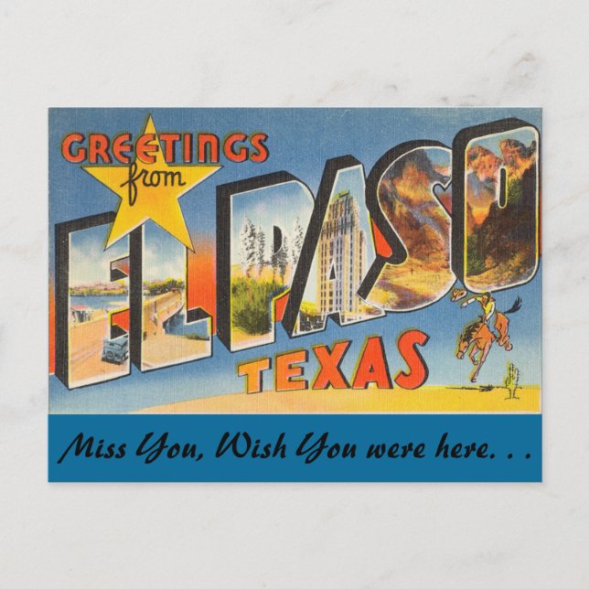 Grüße von El Paso Postkarte (Vorderseite)