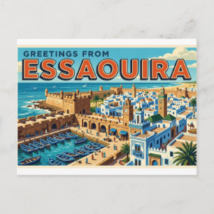 Grüße von Essaouira Vintage-Reisepostkarte Postkarte