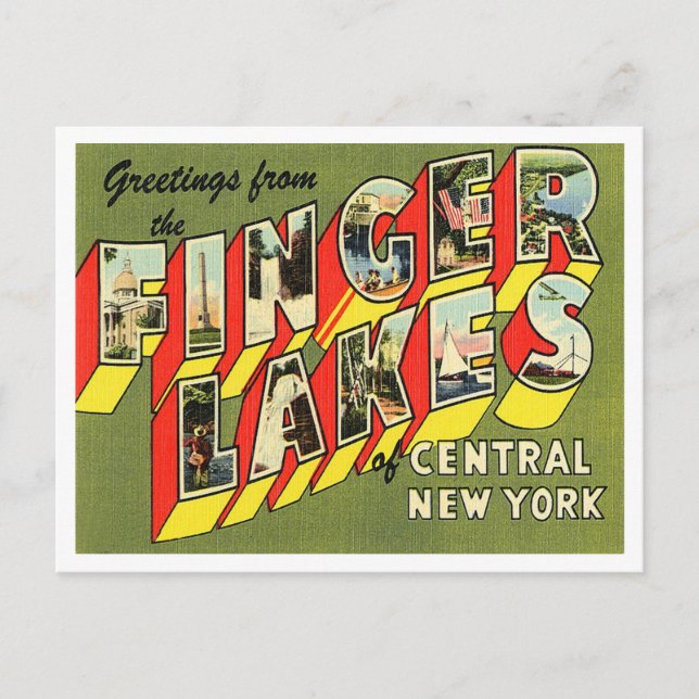 Grüße von Finger Lakes von Central New York Postkarte (Vorderseite)