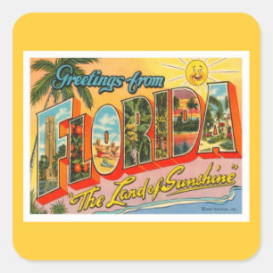 Grüße von Florida Quadratischer Aufkleber