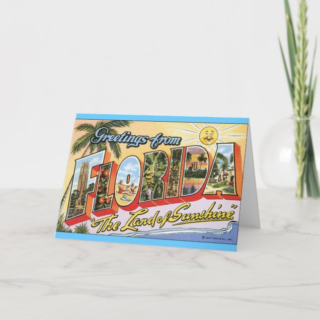 Grüße von Florida - Vintage Reise Karte (Vorderseite)