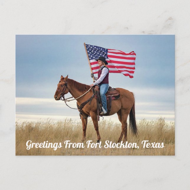 Grüße von Fort Stockton, Texas Postkarte (Vorderseite)