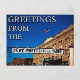 Grüße von Fort Worth Stockyards Fun Texas Postkarte