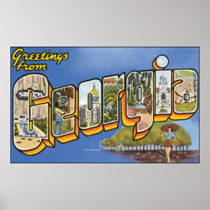 Grüße von Georgia, Vintag Poster
