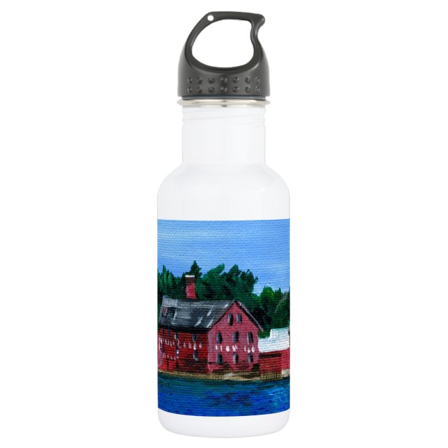 Grüße von Gloucester, MA Edelstahlflasche (Vorderseite)