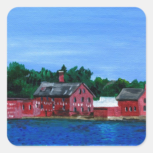 Grüße von Gloucester, MA Quadratischer Aufkleber (Vorderseite)
