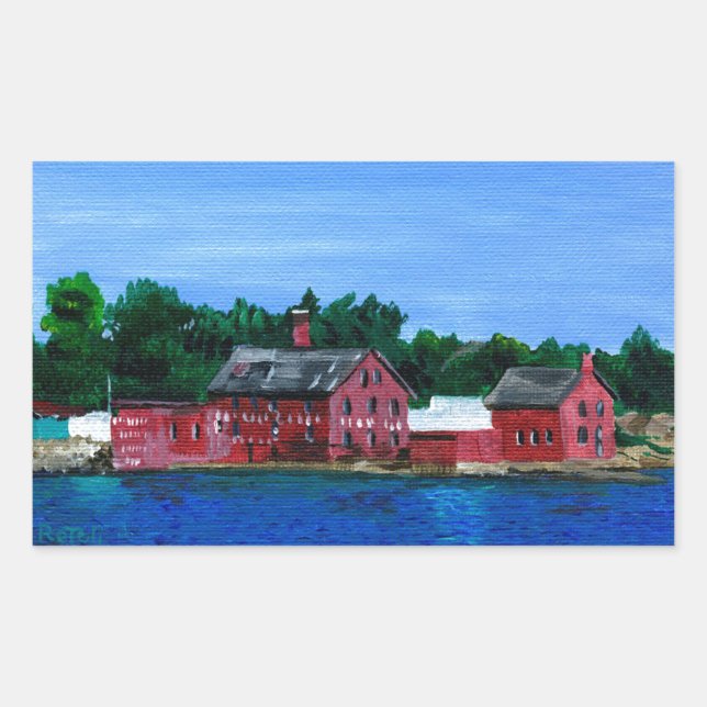 Grüße von Gloucester, MA Rechteckiger Aufkleber (Vorderseite)